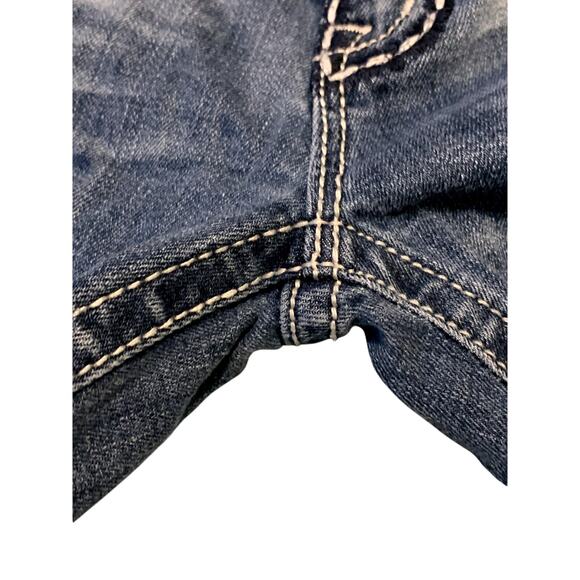 Miss Me Jeans Sz 25 30x25 Blue Boyfriend Embellished JPB5014 Mid Rise Med Wash - Picture 7 of 9